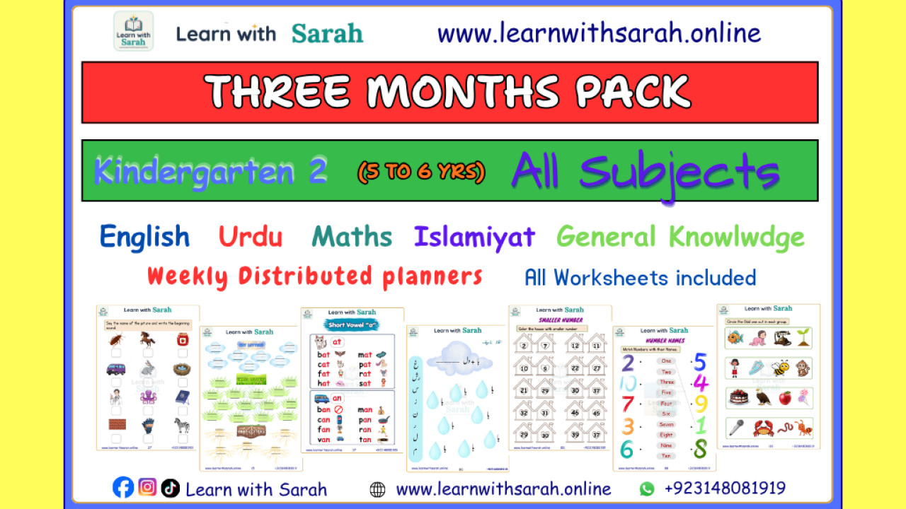 Quaterly Worksheets and Planners pack 1 Kindergarten 2