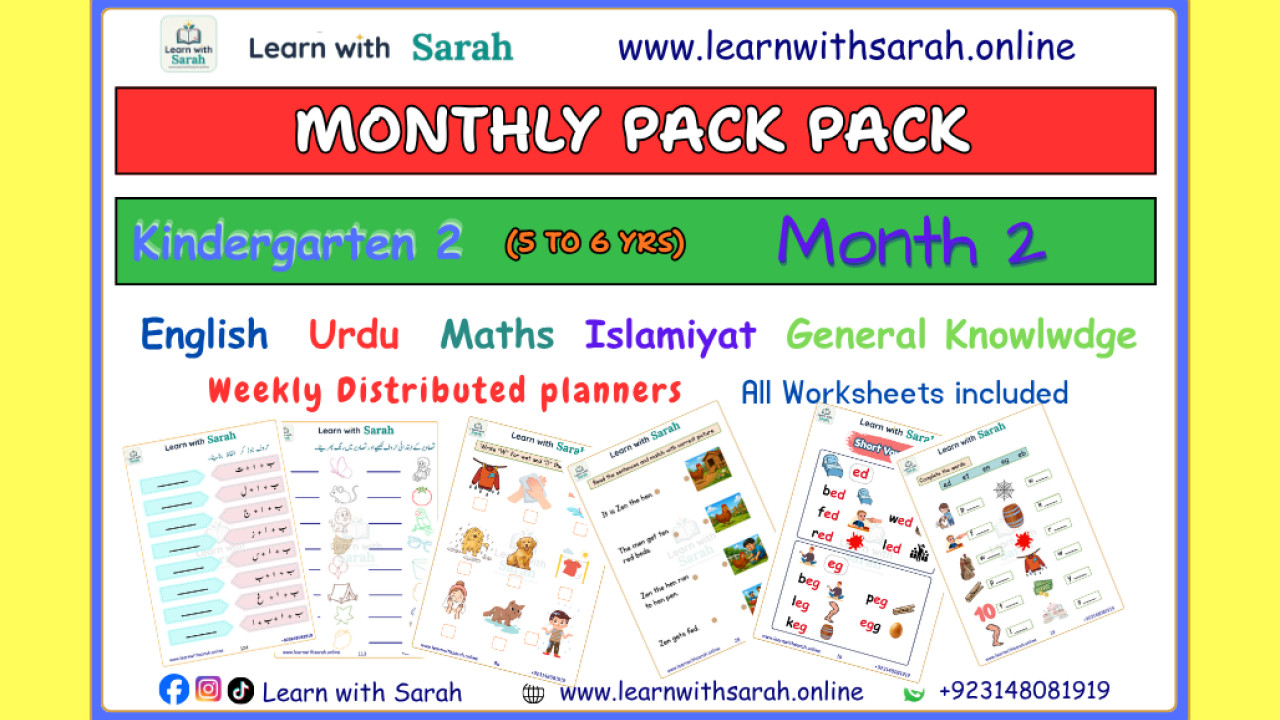 Kindergarten 2 Monthly worksheets and Planners Month 2